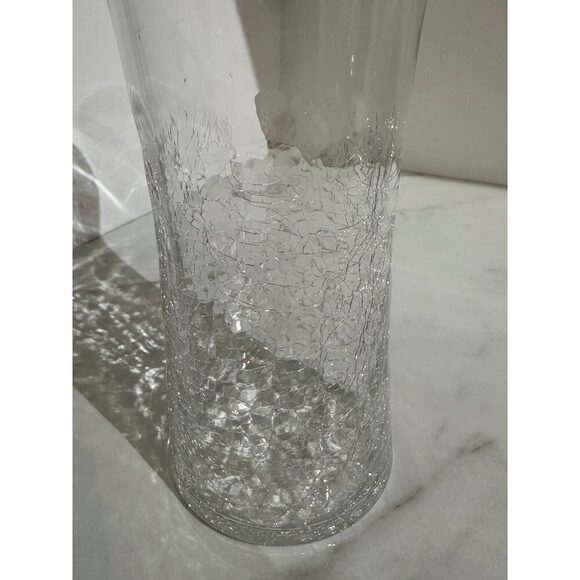 Large Crackle Crystal Vase - Picture 2 of 2
